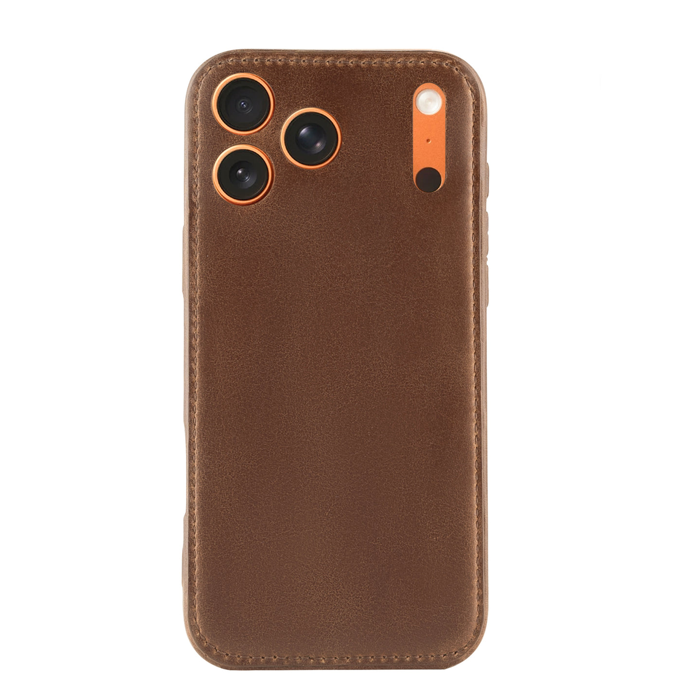 Kakavy vegetable-tanned leather iPhone case with vintage patina finish