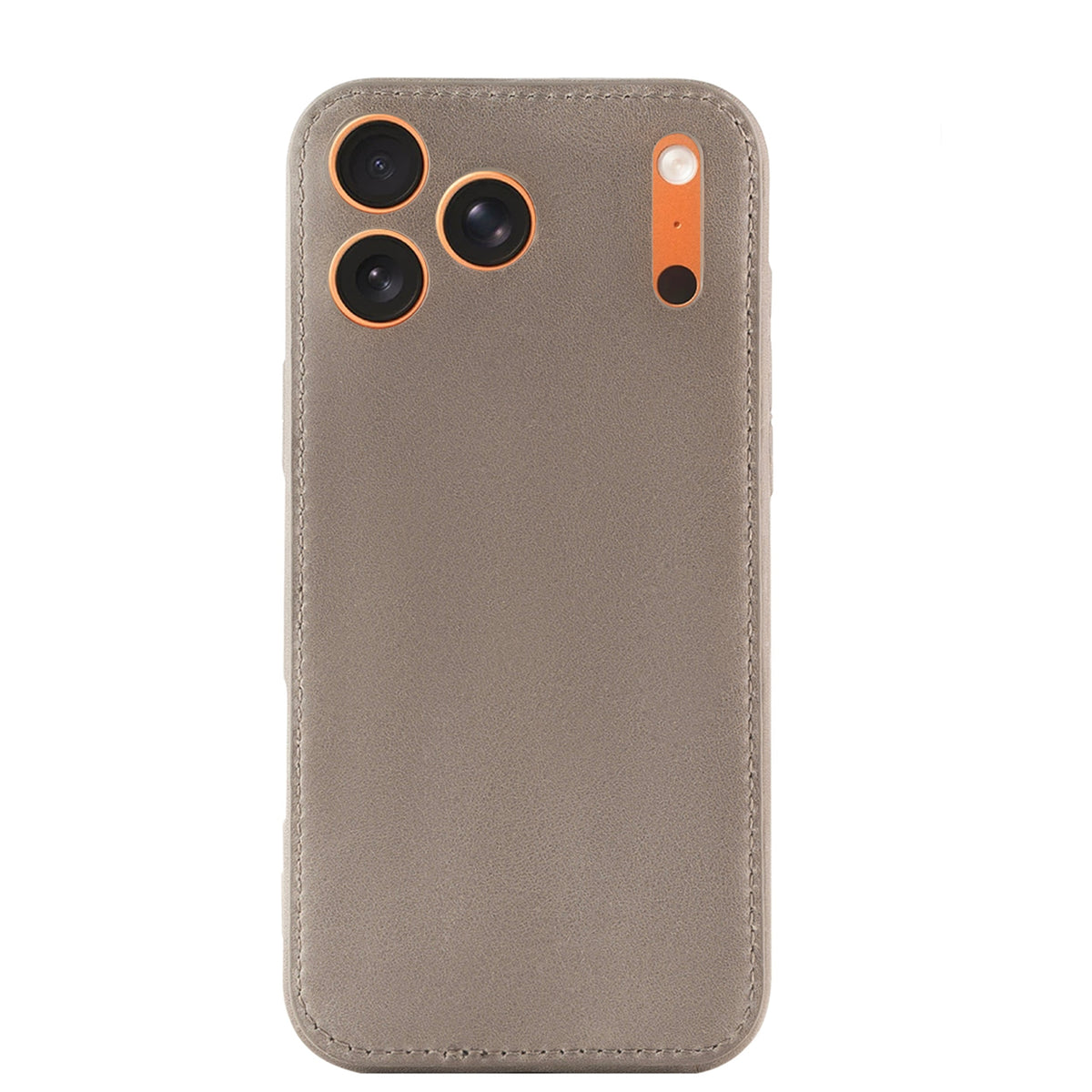 Grey vegetable-tanned leather iPhone case