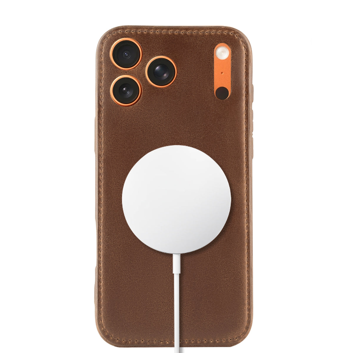 Kakavy Handcrafted Vegetable-Tanned Leather iPhone Case Vintage Patina Edition Brown