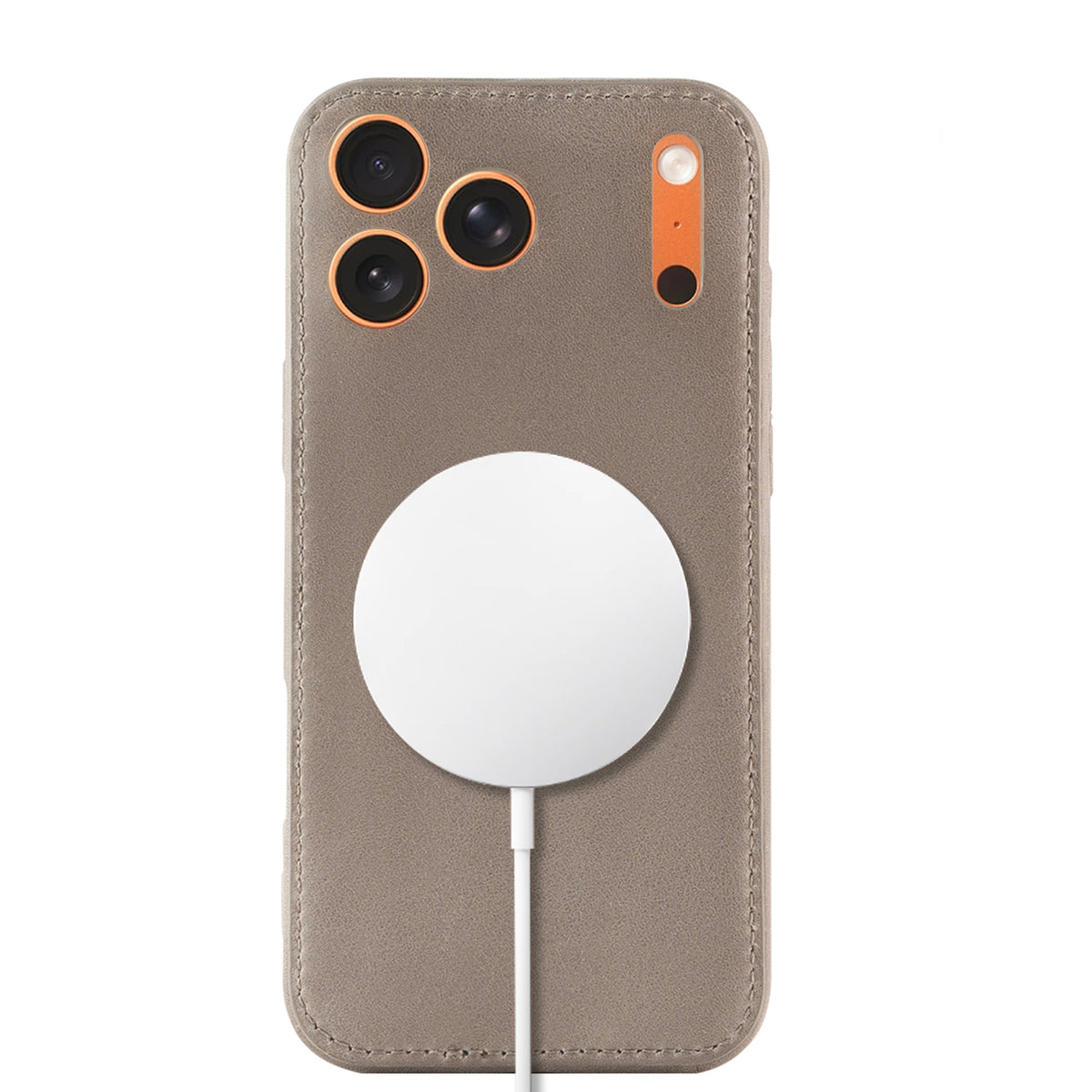 Kakavy Handcrafted Vegetable-Tanned Leather iPhone Case Vintage Patina Edition Grey