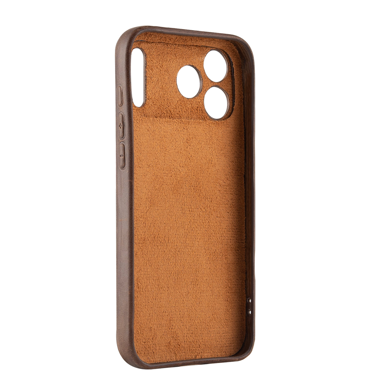 Kakavy Handcrafted Vegetable-Tanned Leather iPhone Case Vintage Patina Edition Brown