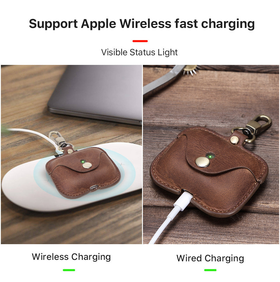 KAKAVY Genuine Leather AirPods Pro Case leather AirPods case detail photo 5