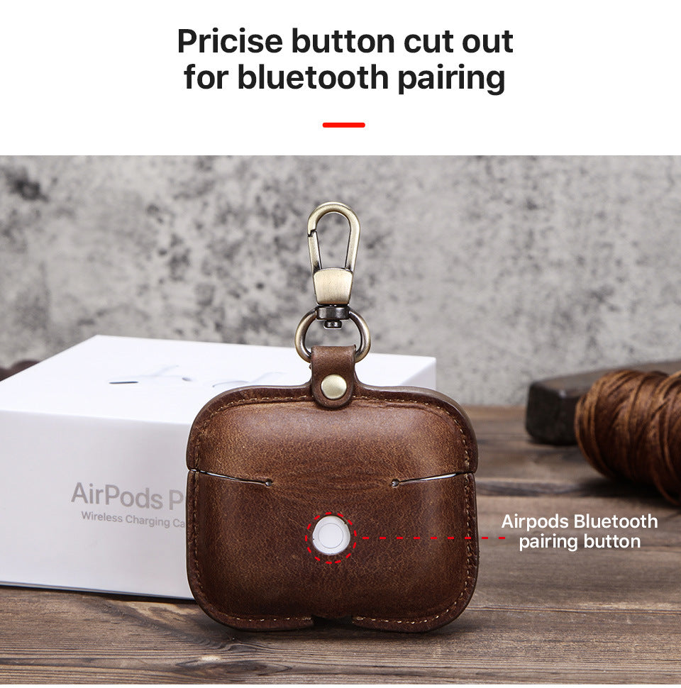 KAKAVY Genuine Leather AirPods Pro Case leather AirPods case detail photo 6