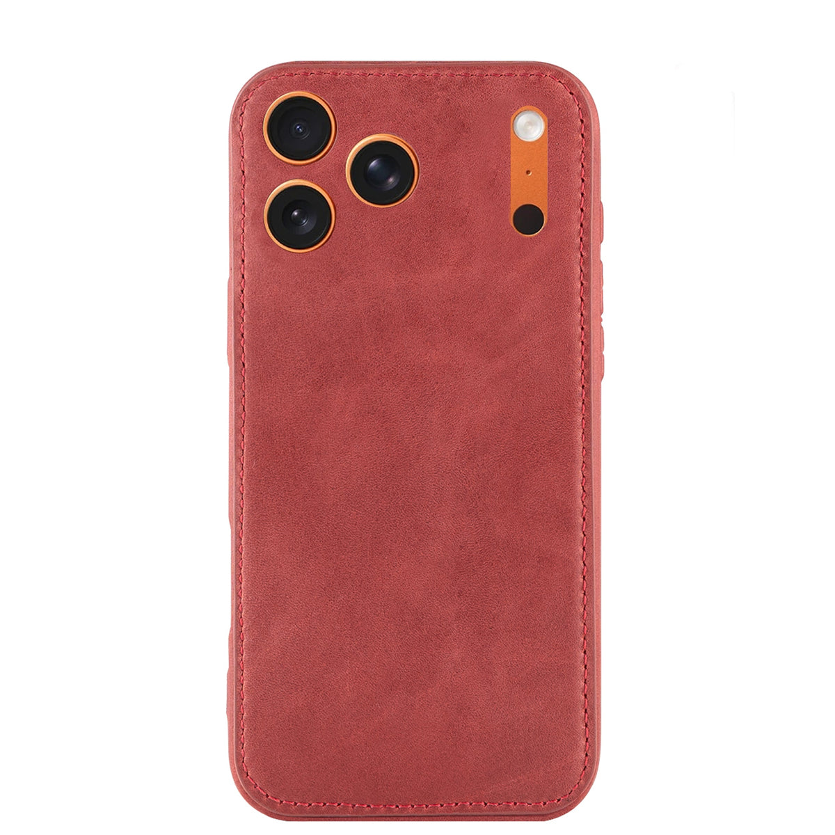 Red vegetable-tanned leather iPhone case