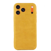 Gold vegetable-tanned leather iPhone case