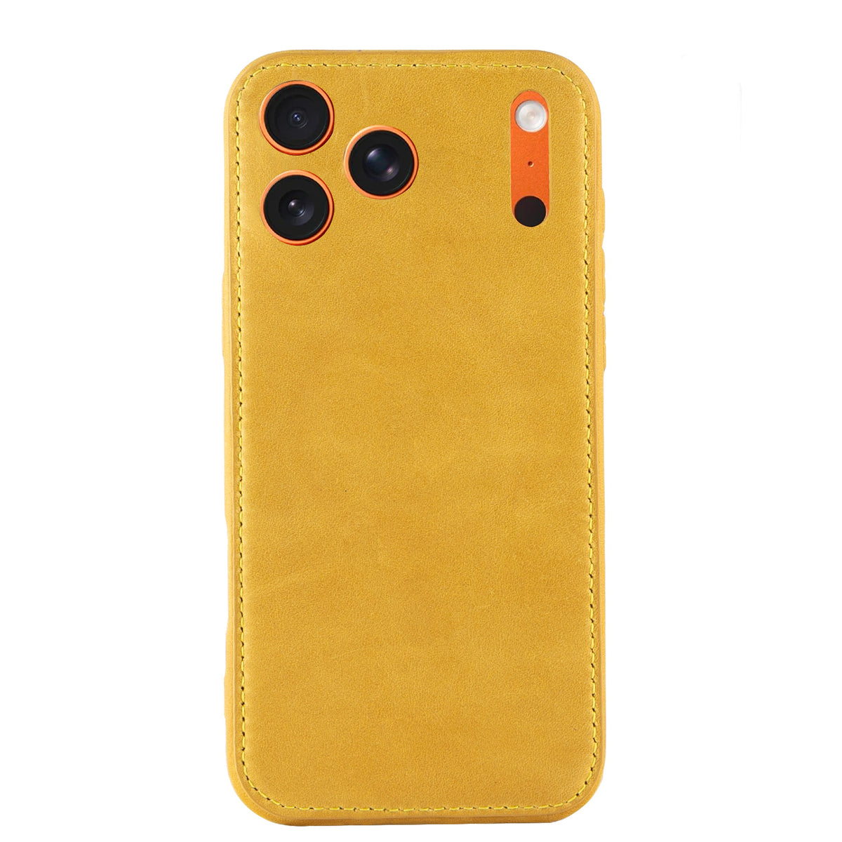 Gold vegetable-tanned leather iPhone case