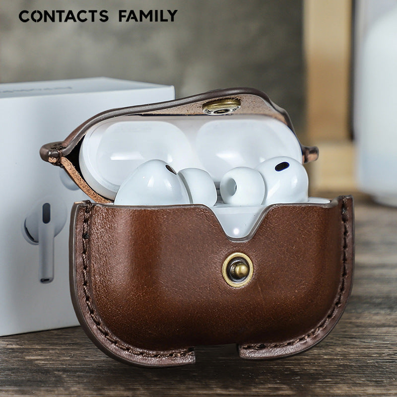 KAKAVY Handcrafted Full-Grain Leather Case for Airpods Pro 3 with Clip detail image 3