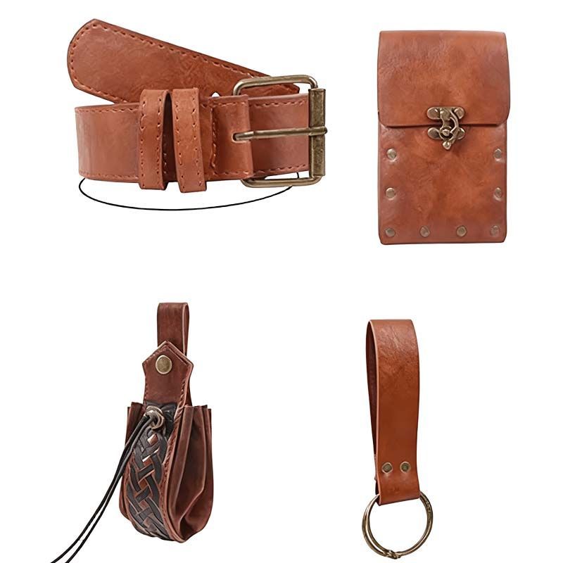 KAKAVY Vintage Leather Utility Belt Bag - Multi-Pocket Waist Pack detail image 10