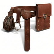 KAKAVY Vintage Leather Utility Belt Bag - Multi-Pocket Waist Pack product image