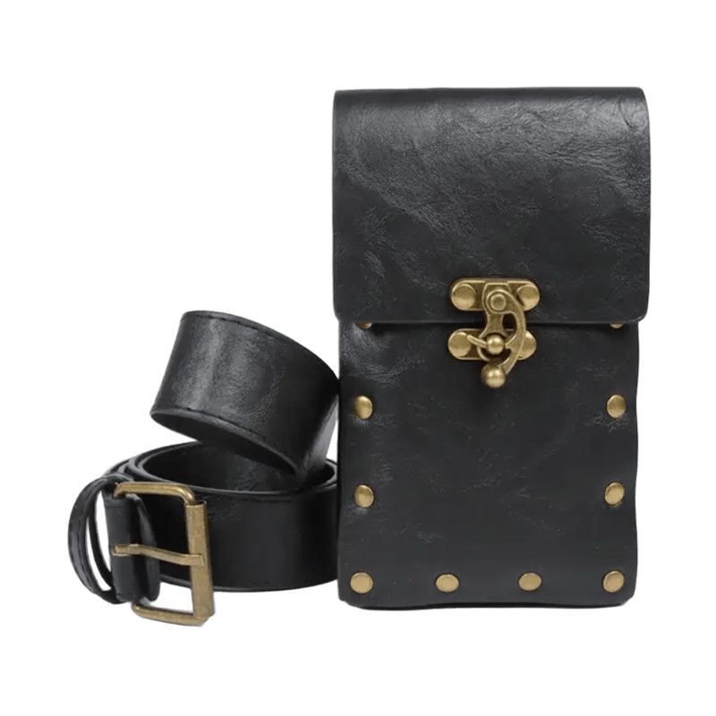 KAKAVY Vintage Leather Utility Belt Bag - Multi-Pocket Waist Pack detail image 6