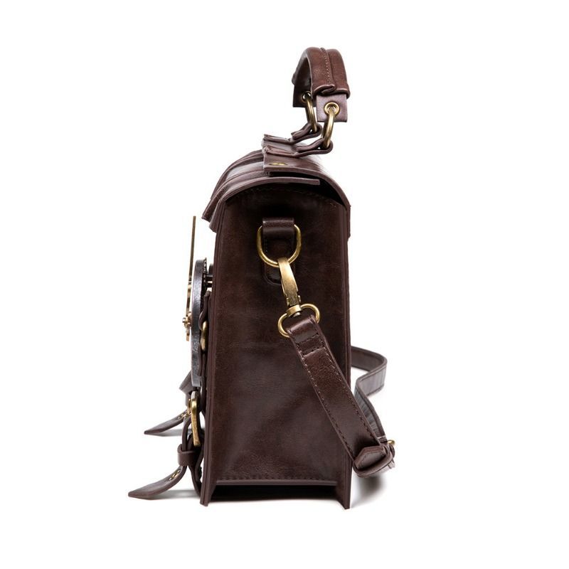 KAKAVY Steampunk Vintage Gear Handbag - Retro PU Leather Satchel for Style & Function detail image 3