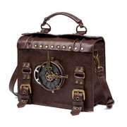 KAKAVY Steampunk Vintage Gear Handbag - Retro PU Leather Satchel for Style & Function product image