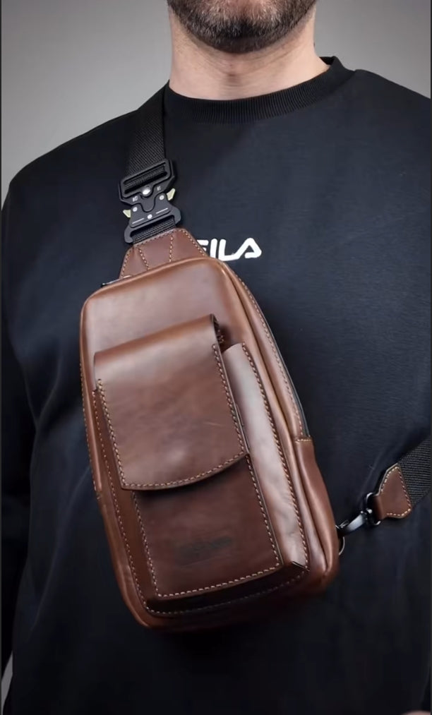 Vintage American Leather Motorcycle Chest Pack