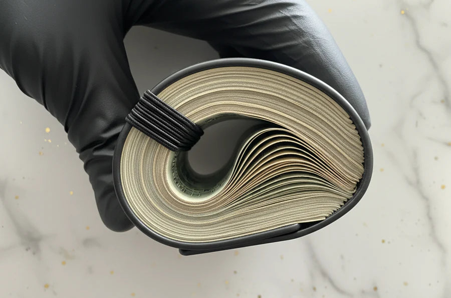 Handcrafted Leather Cash Wrap Wallet - Slim, Minimal, Essential