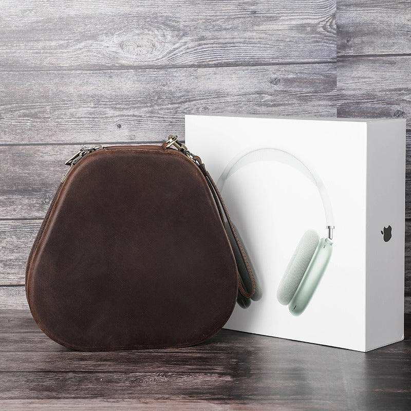KAKAVY Genuine Leather AirPods Max Case leather AirPods case detail photo 2