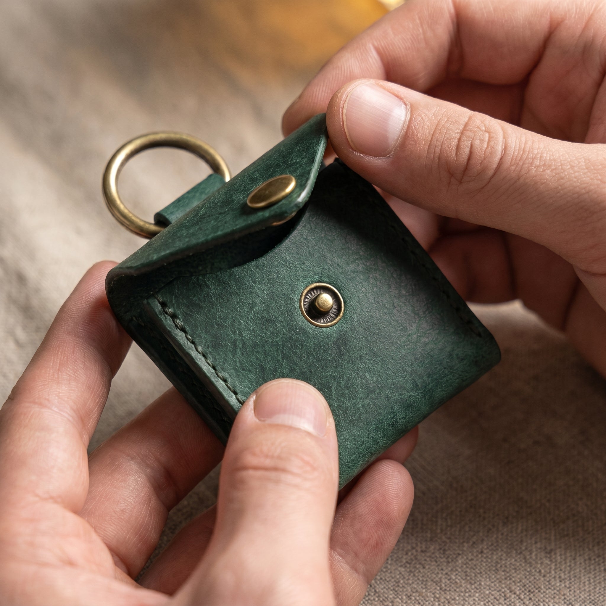 KAKAVY Handcrafted Leather Mini Key Pouch - Simple, Durable, Yours detail image 3