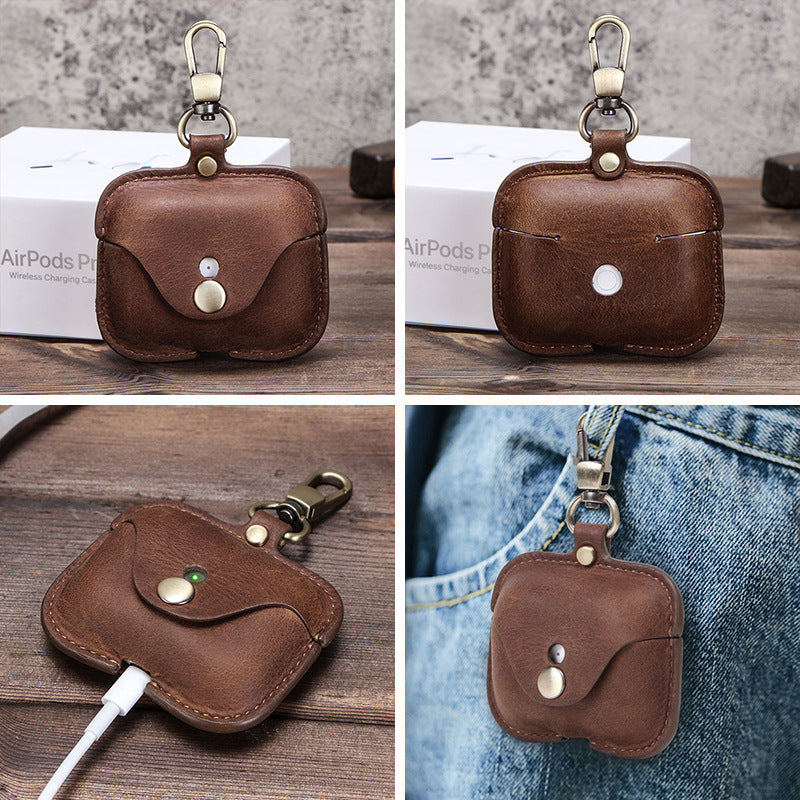 KAKAVY Genuine Leather AirPods Pro Case leather AirPods case detail photo 2