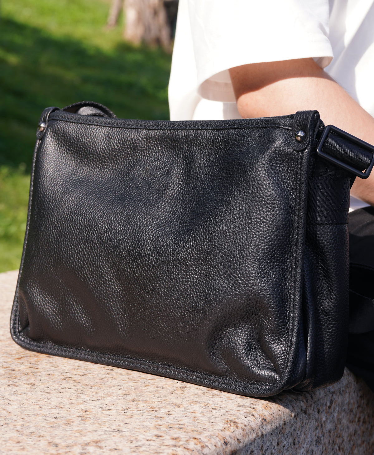 Top-Grain Leather Messenger Bag