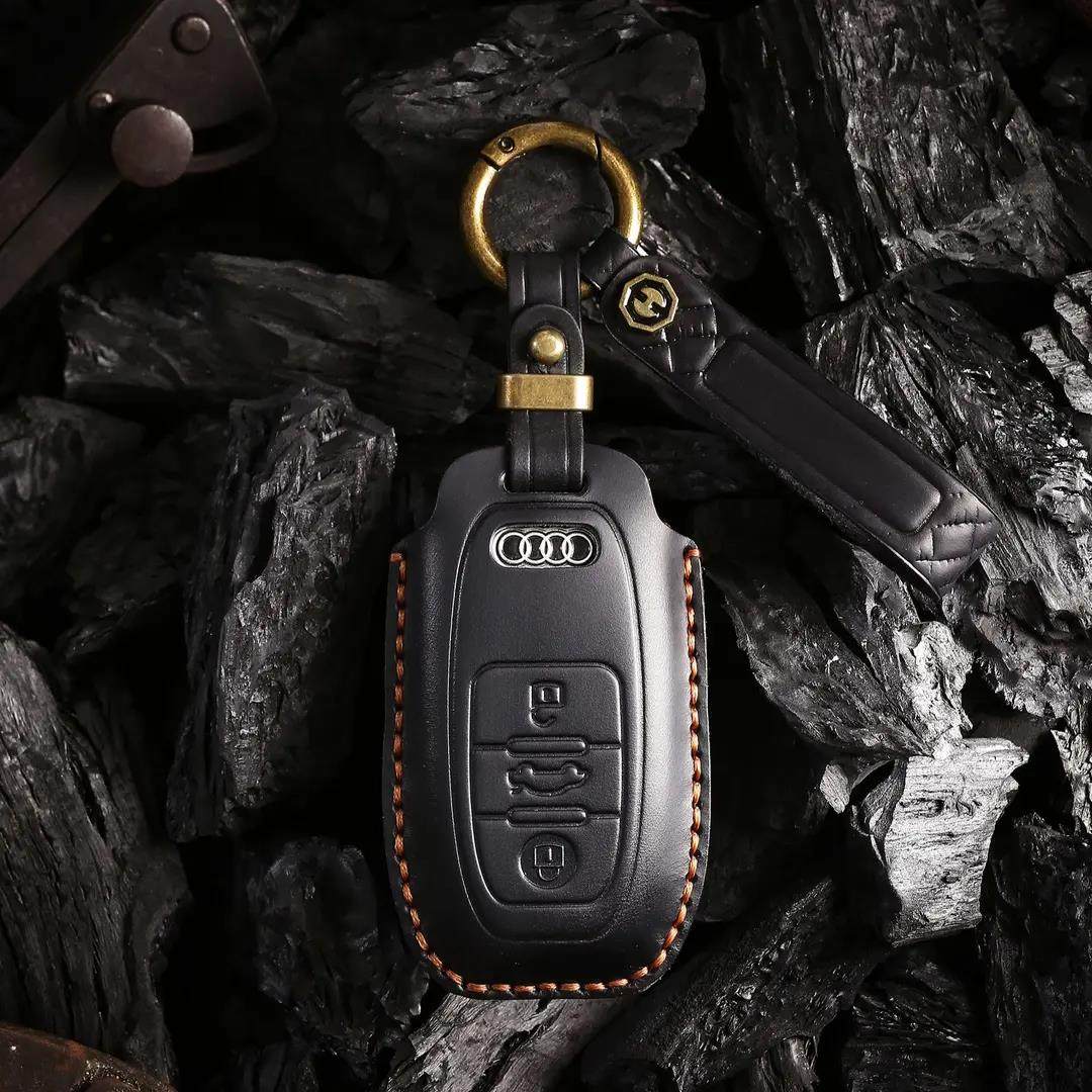 Top Grain Leather Audi Key Case