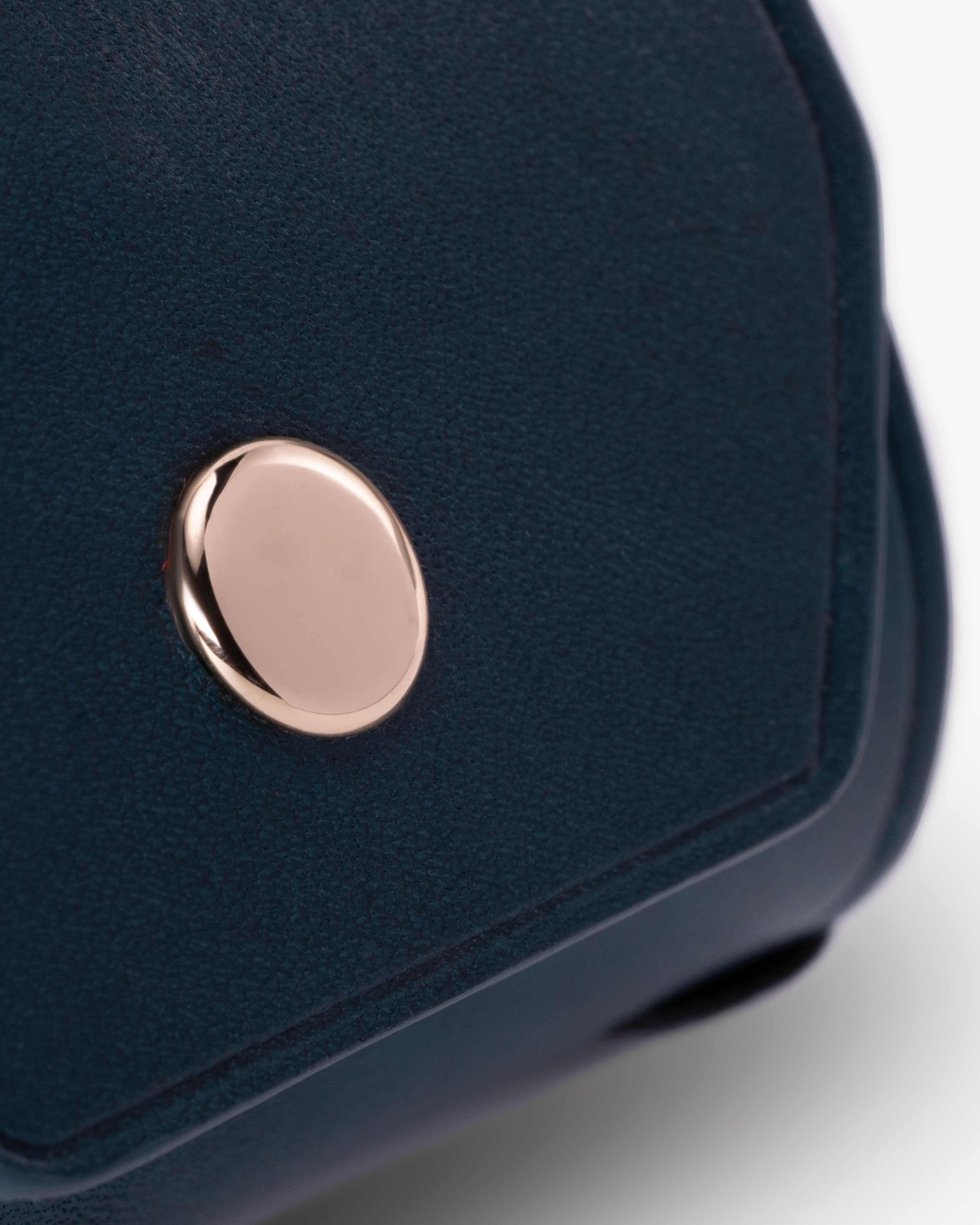 Blue full grain leather cash wrap wallet detail view 5