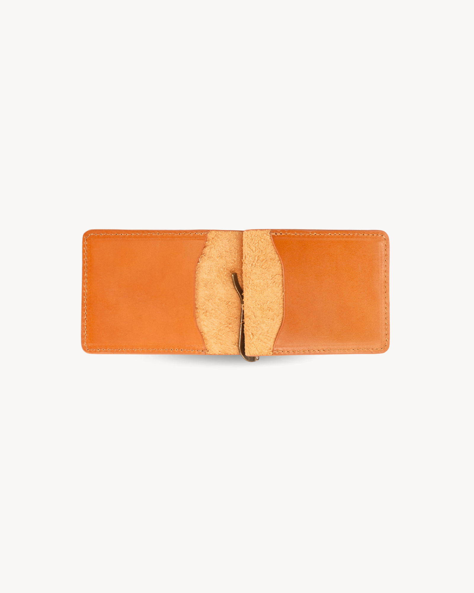 Yellow Full-Grain Leather Money Clip Wallet detail view 3