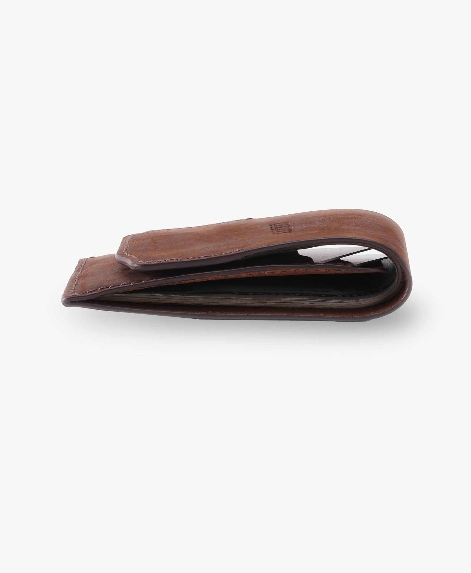 Brown Full-Grain Leather Snap Wallet detail view 3