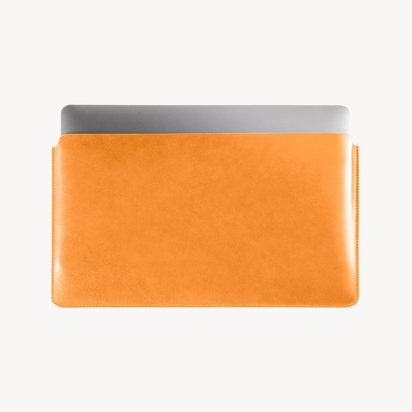 Honey Tan full grain leather sleeve detail view 2