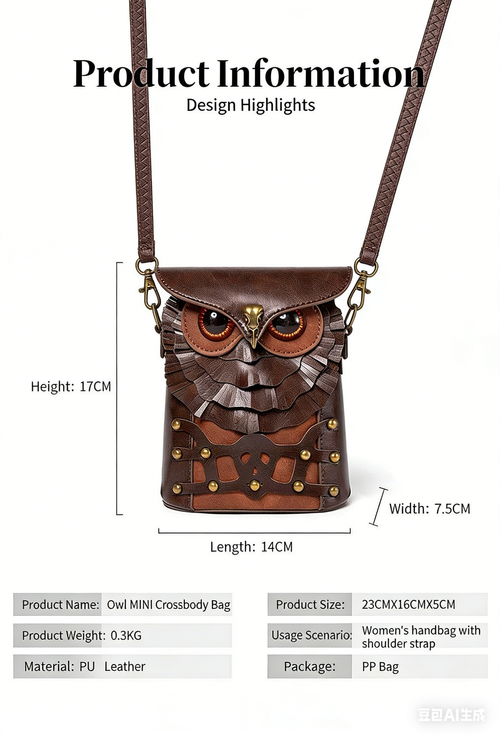 KAKAVY Owl Crossbody Phone Bag detail image 8