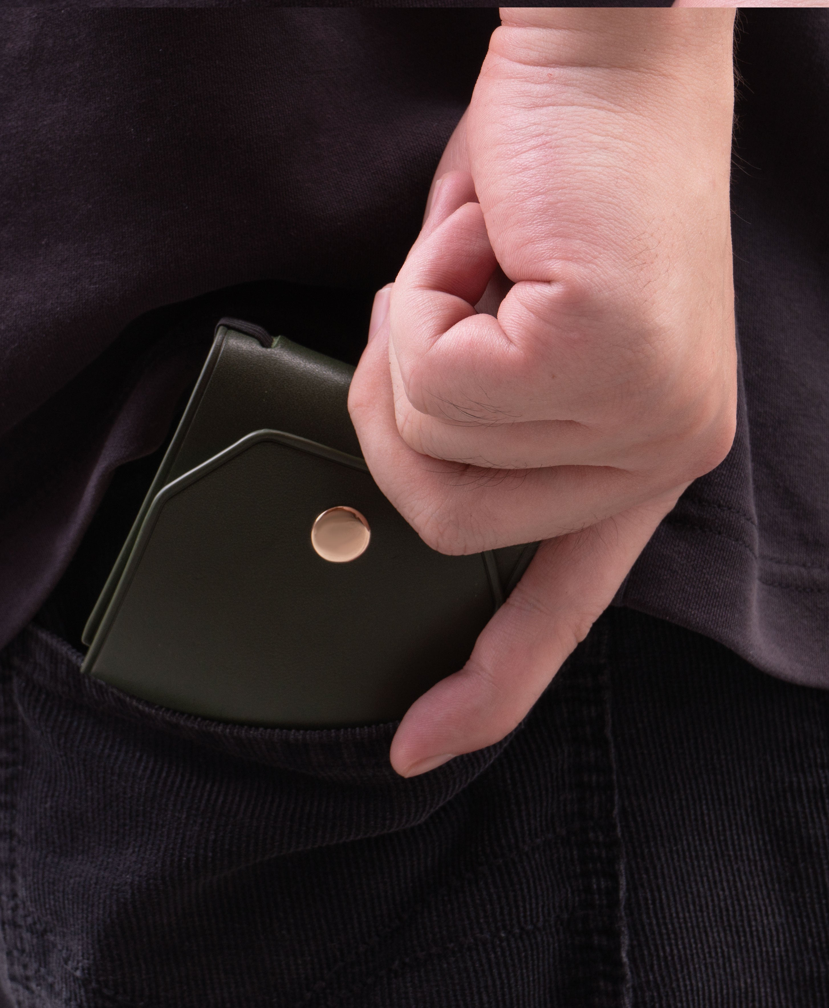Bosgroene volnerf lederen cashwrap-portemonnee