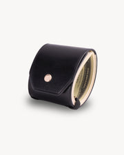 Black full grain leather cash wrap wallet