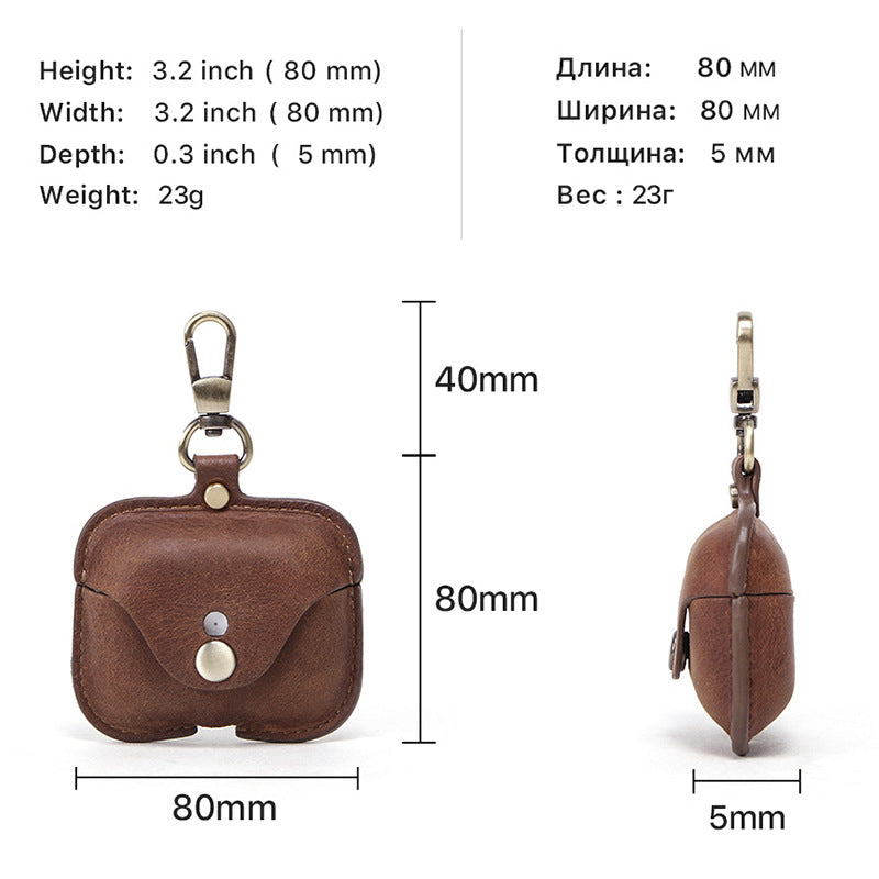 KAKAVY Genuine Leather AirPods Pro Case leather AirPods case detail photo 4