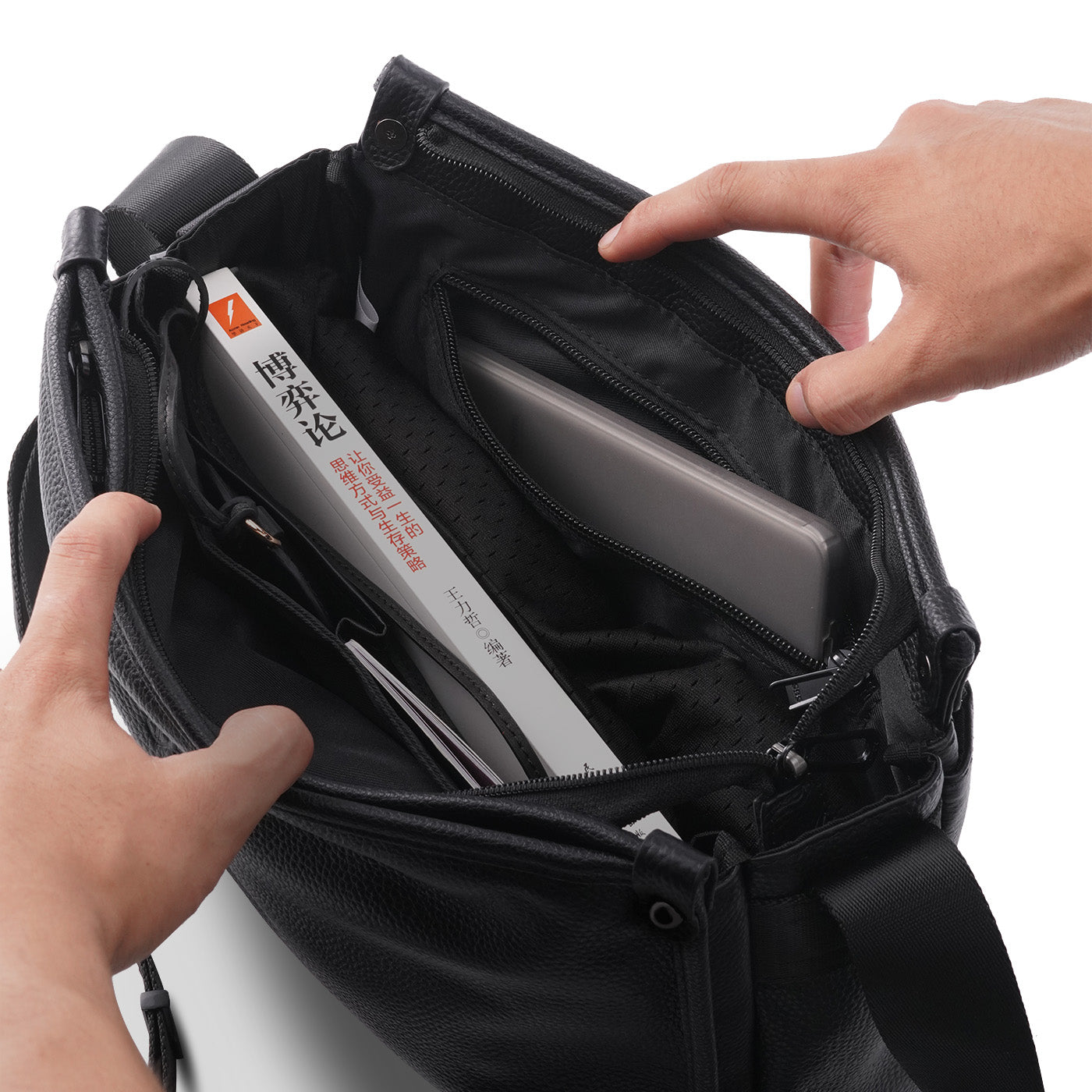 Top-Grain Leather Messenger Bag