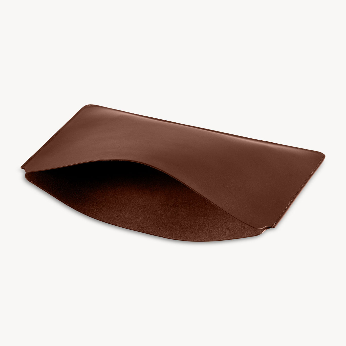 Brown full grain leather sleeve detail view 4