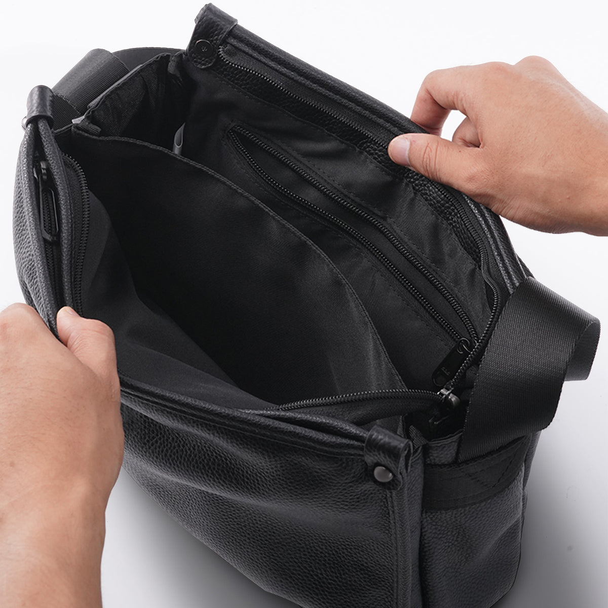 Top-Grain Leather Messenger Bag