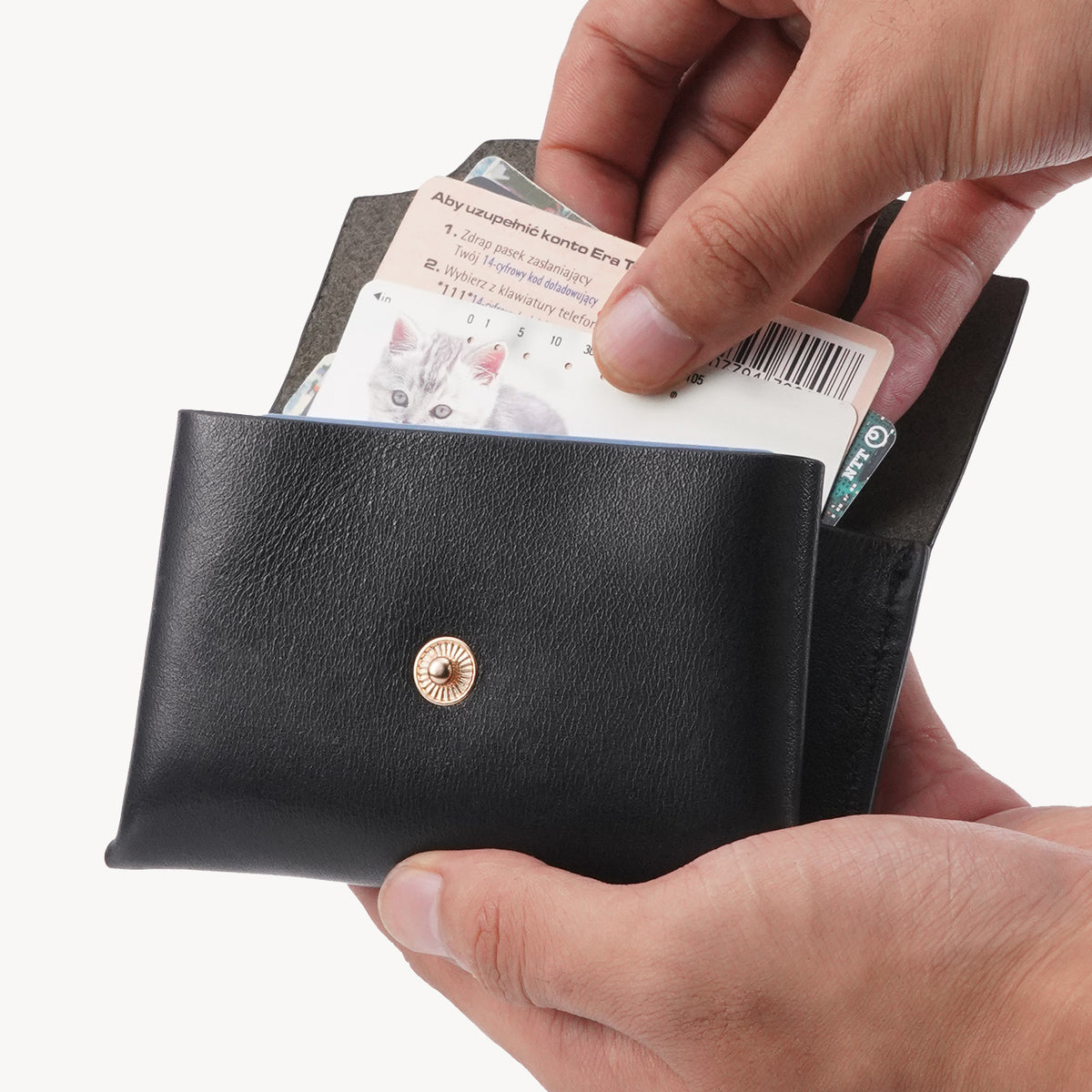 Handcrafted Full-Grain Leather Snap Wallet