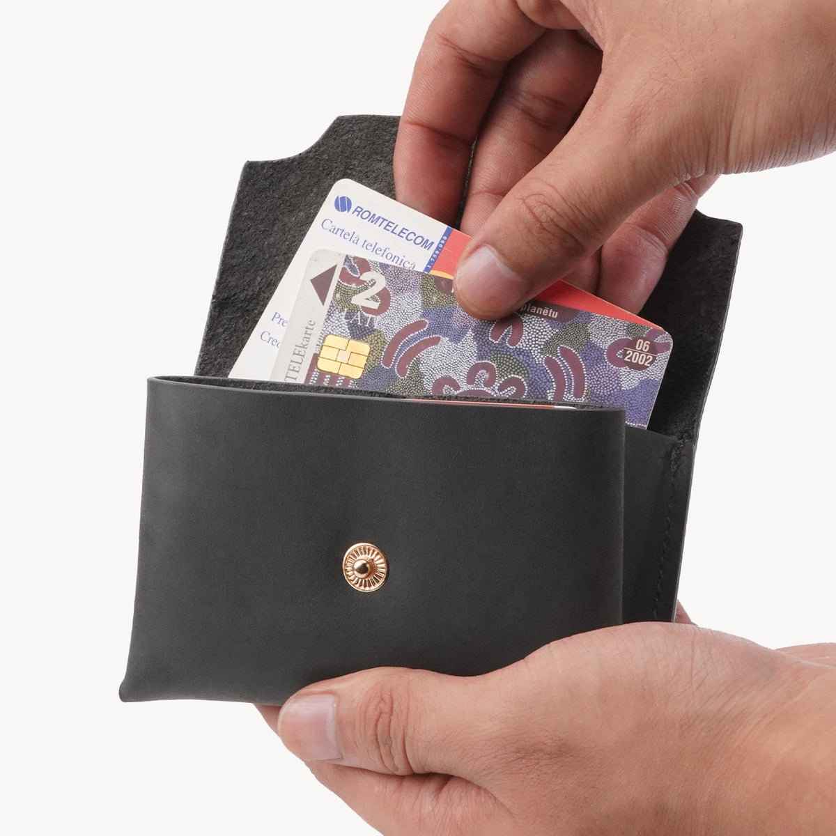 Handcrafted Full-Grain Leather Snap Wallet