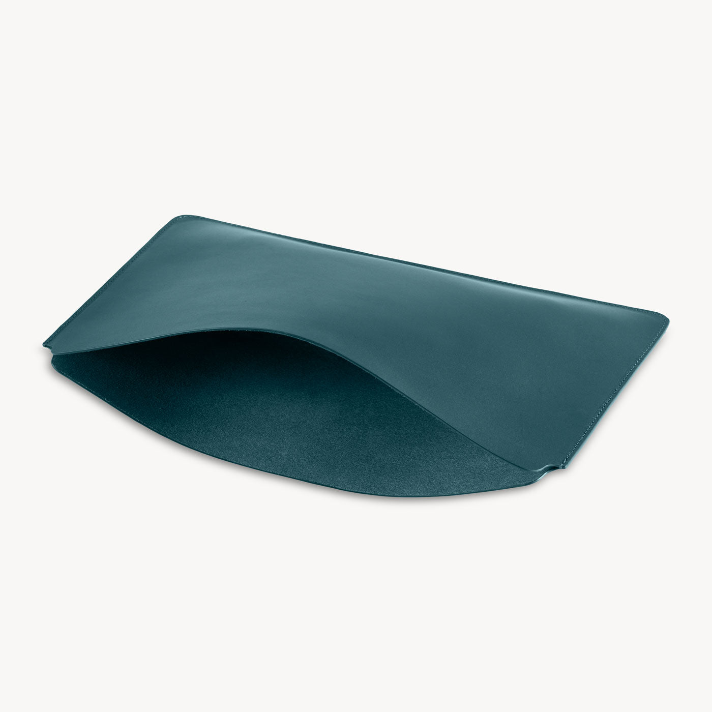Blue full grain leather sleeve detail view 4