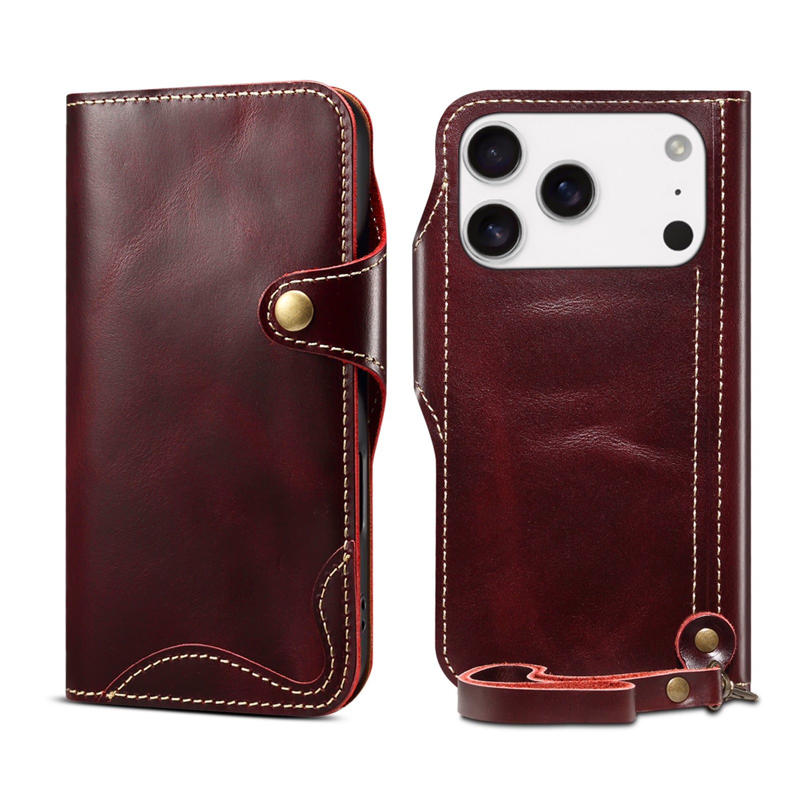 Kakavy Genuine Leather Flip Case for iPhone