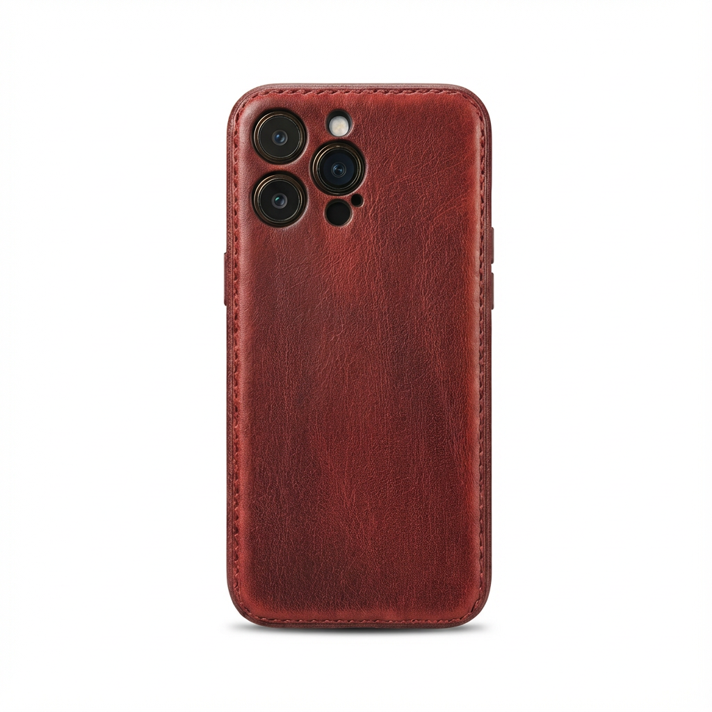 Kakavy Handcrafted Vegetable-Tanned Leather iPhone Case - Vintage Patina Edition detail image 9