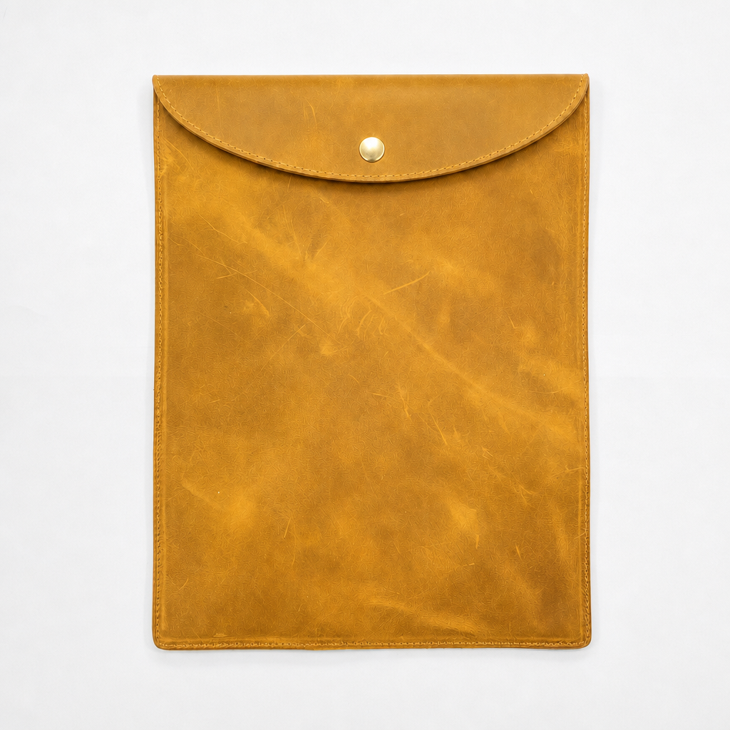 KAKAVY Handcrafted Leather MacBook Sleeve (Fits 13-16 inch laptops) leather laptop sleeve detail photo 15
