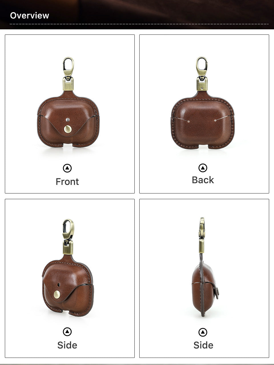KAKAVY Handcrafted Full-Grain Leather Case for Airpods Pro 3 with Clip detail image 6