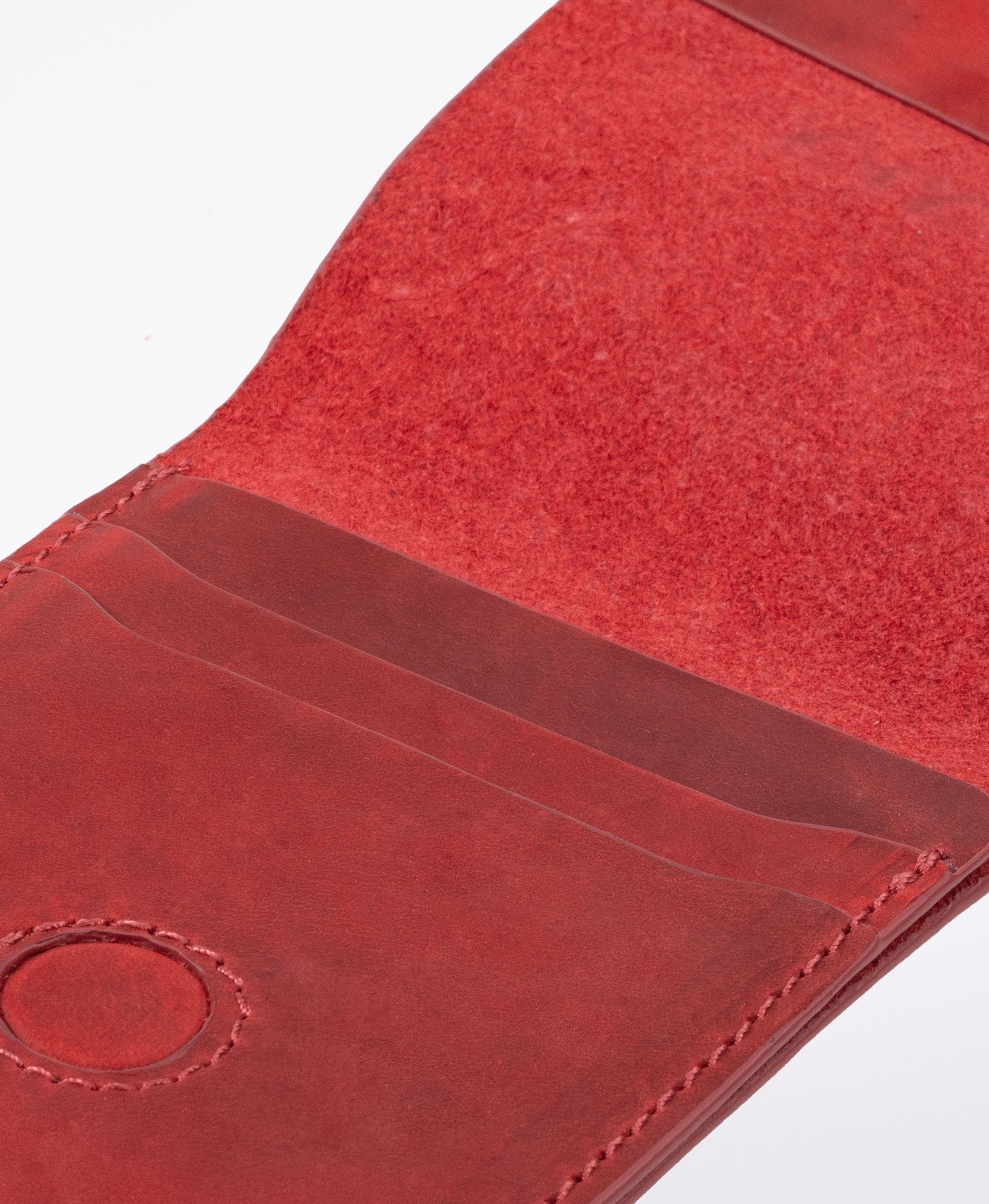 Vintage handgemaakte volnerf leren portemonnee met drukknopen