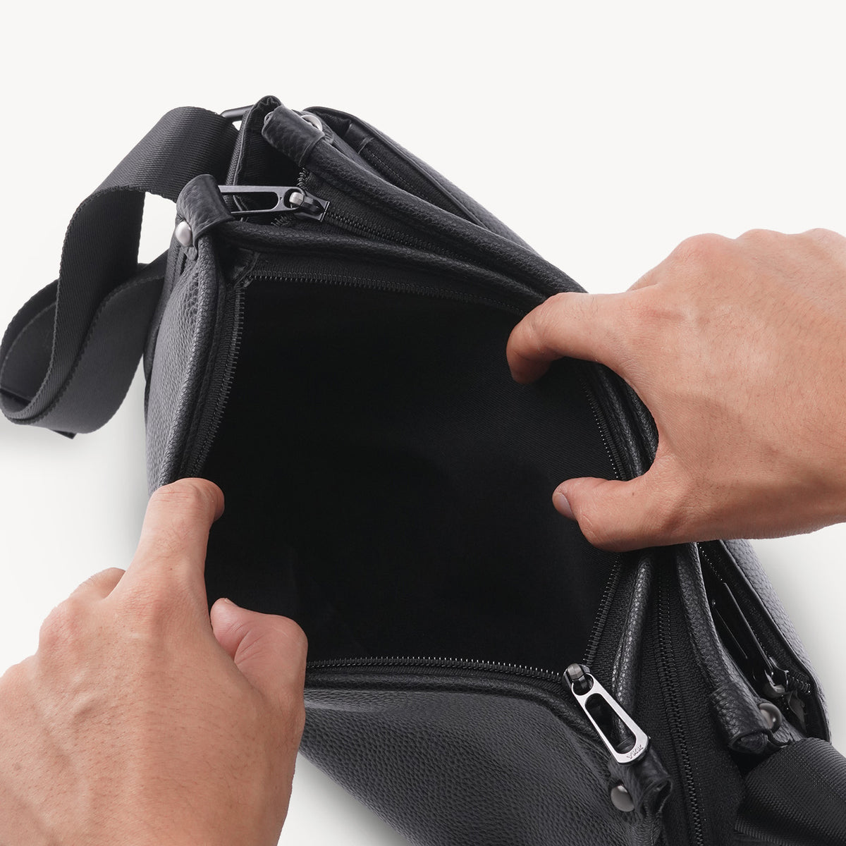 Top-Grain Leather Messenger Bag