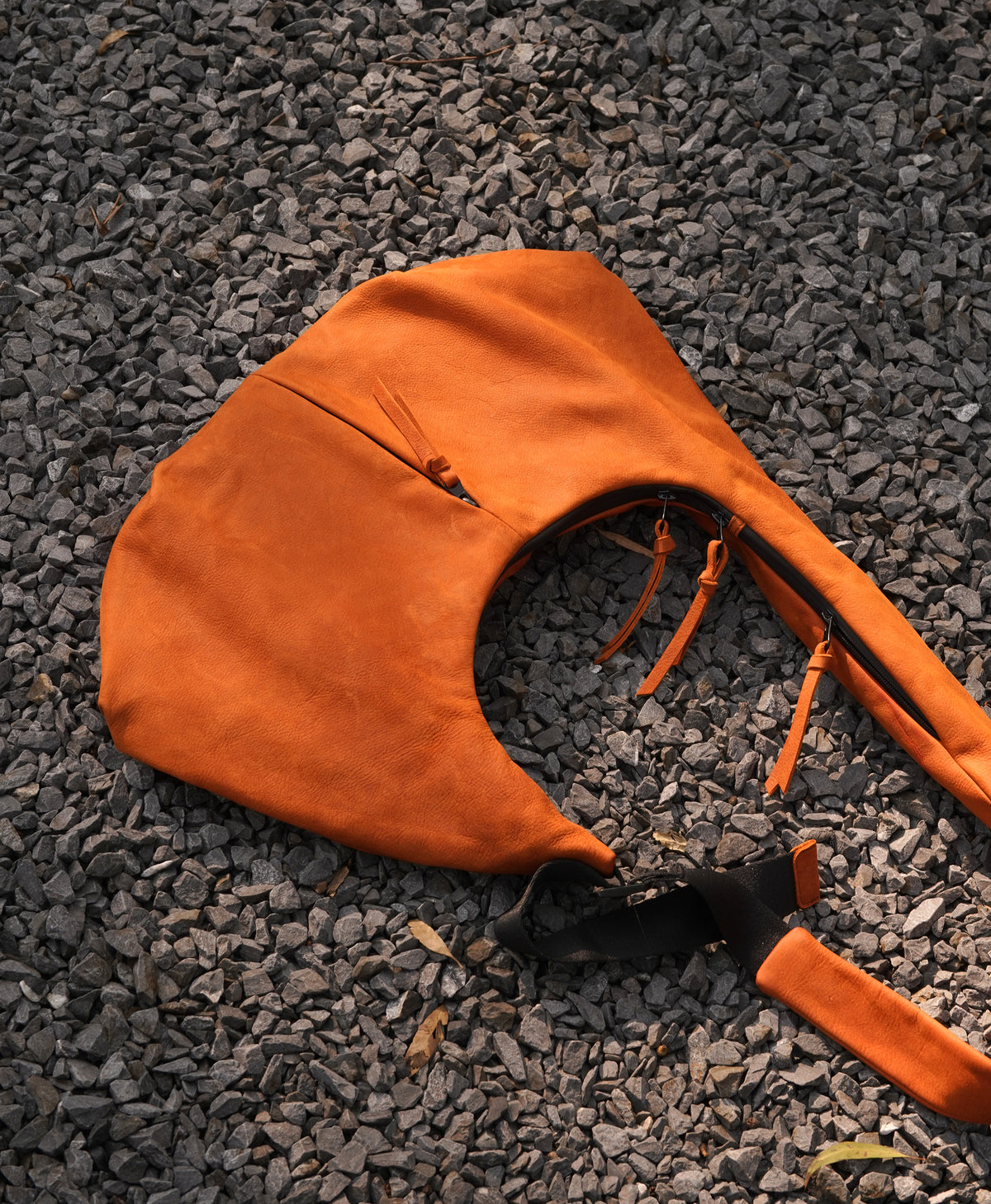 Oversized oransje kuskinns veske