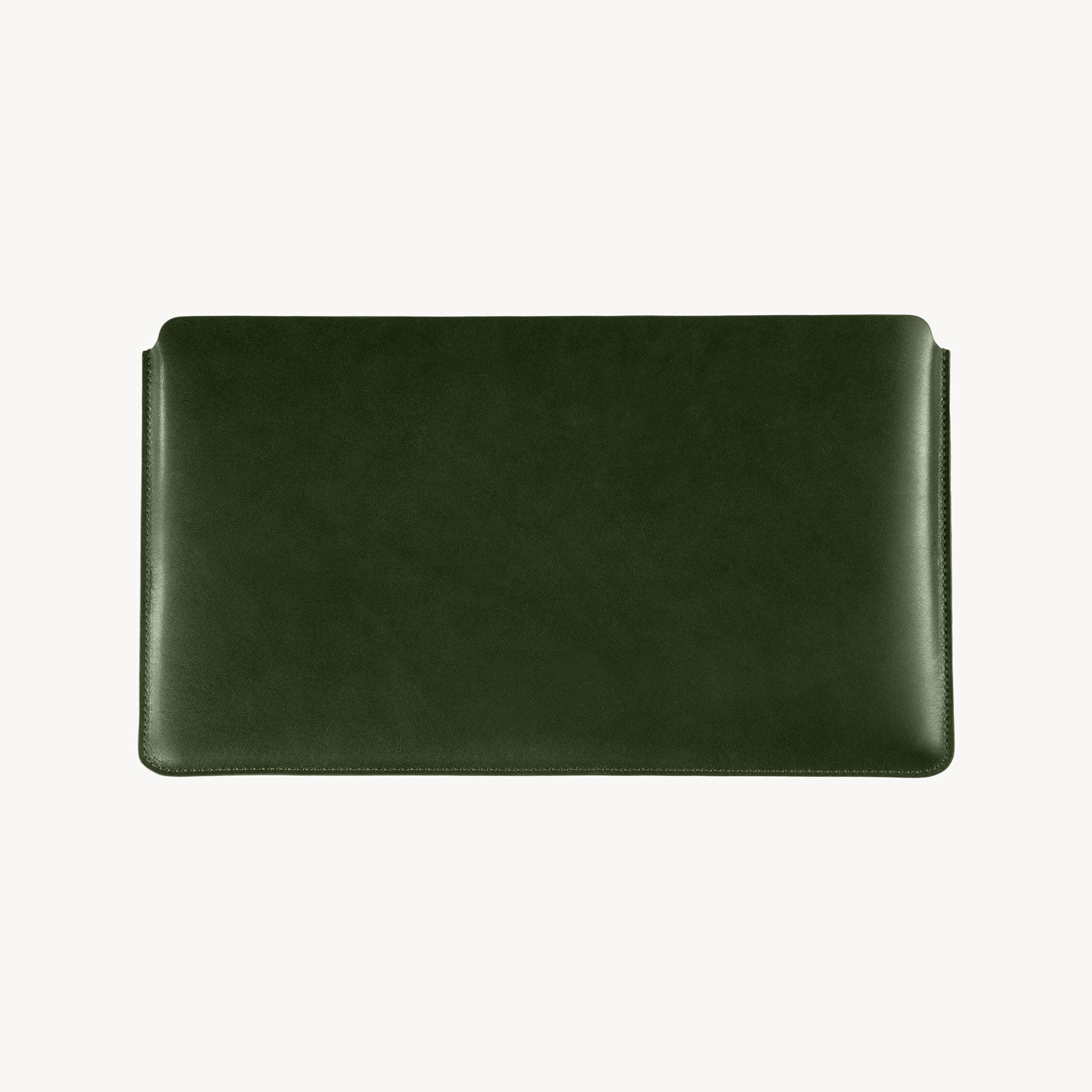 Forest Green full grain leather sleeve for iPad and MacBook