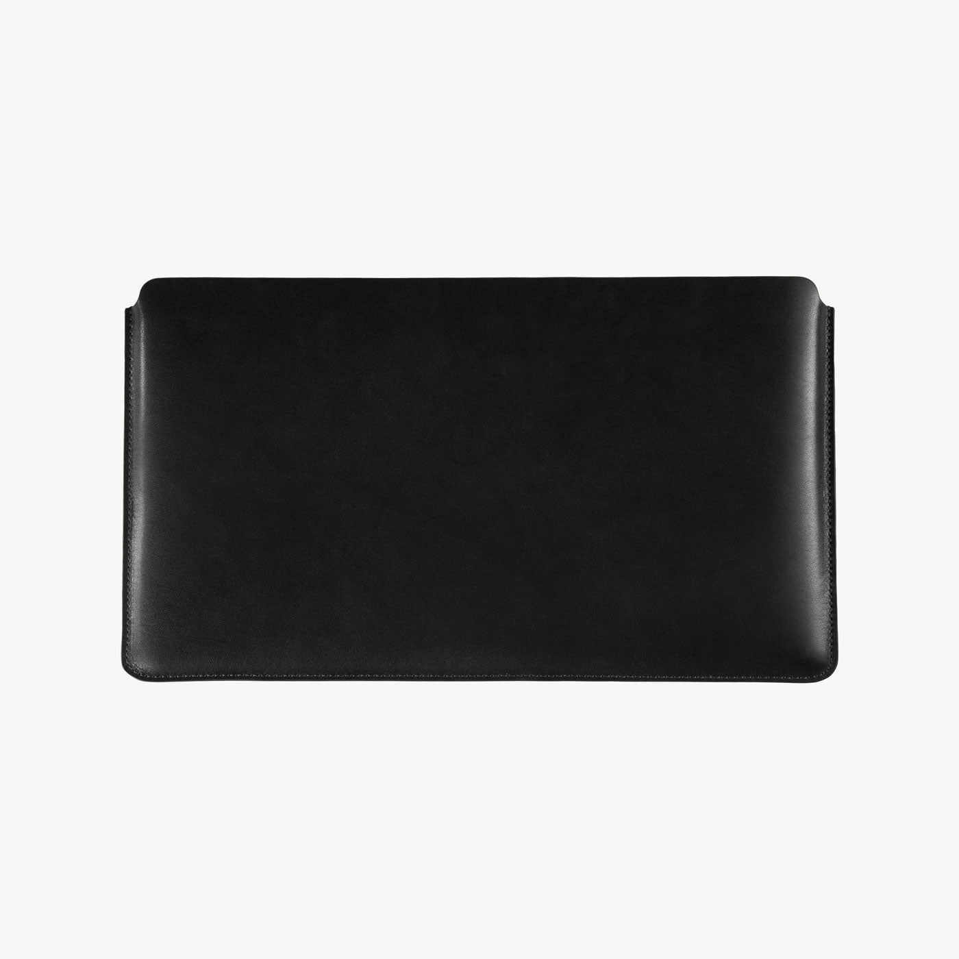 Black full grain leather sleeve for iPad and MacBook