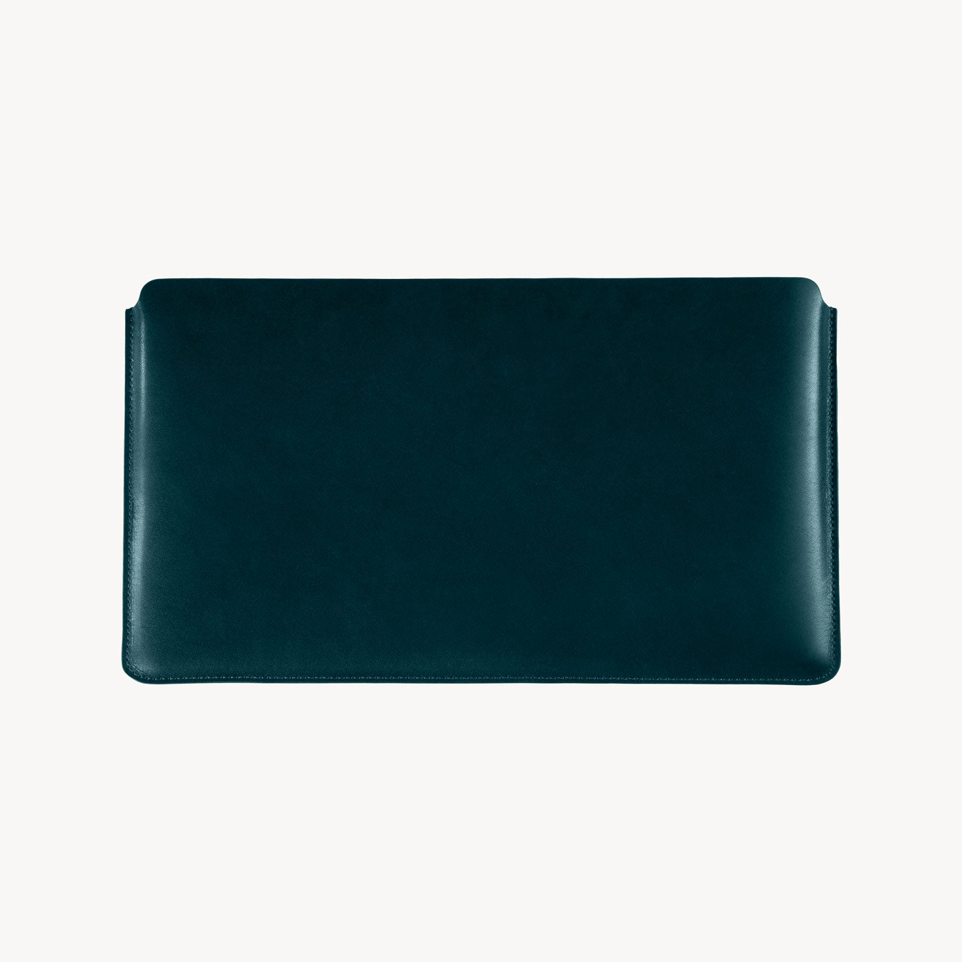 Blue full grain leather sleeve for iPad and MacBook