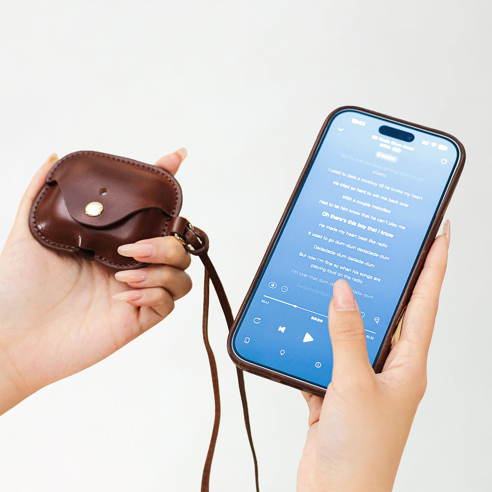 KAKAVY Premium Genuine Leather Airpods Case leather AirPods case detail photo 19