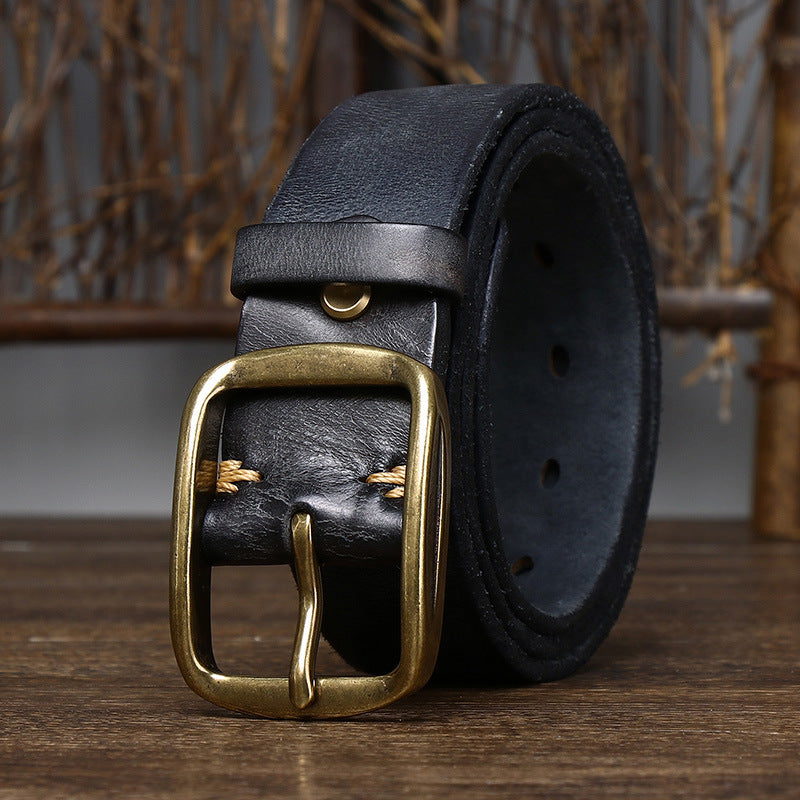 American Vintage Distressed Top-Grain Leather Belt - product view 1