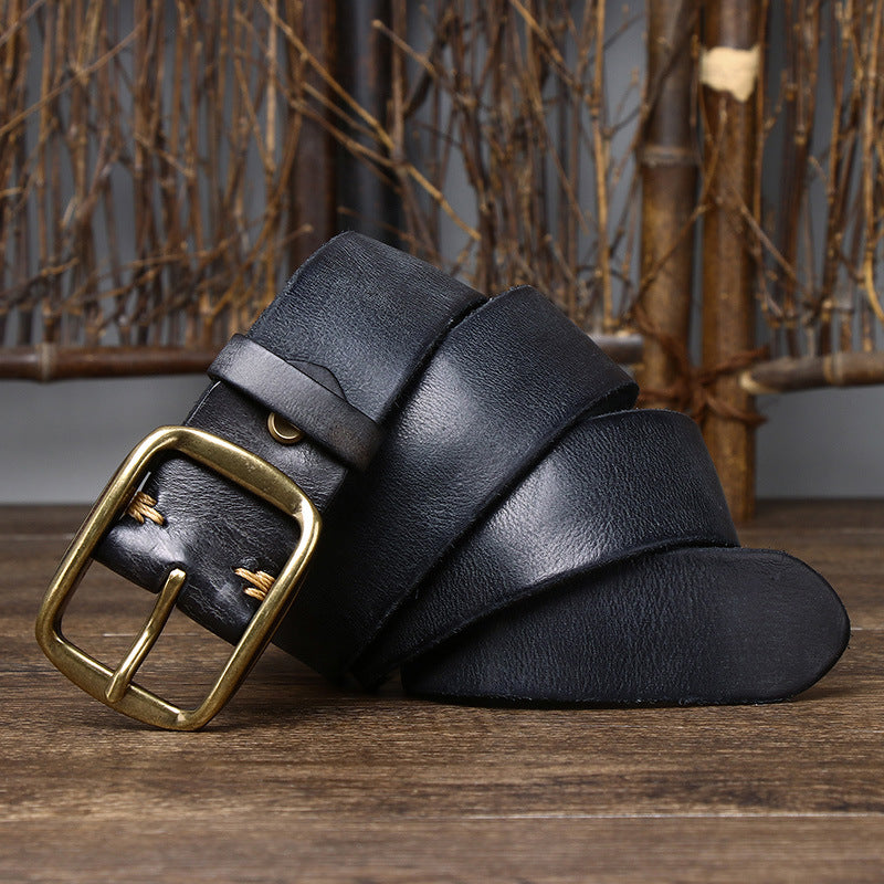 American Vintage Distressed Top-Grain Leather Belt - product view 6